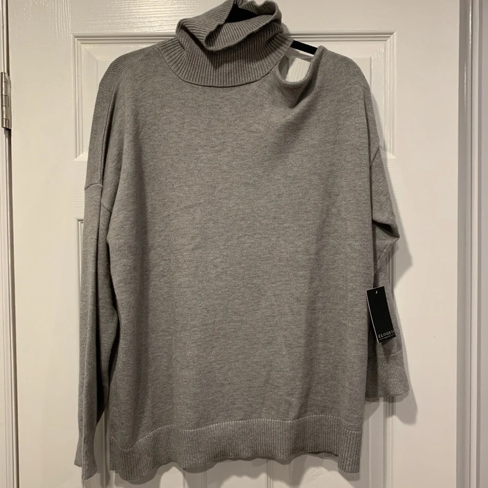 NWT Eloquii Turtleneck Cold Shoulder Sweater - Picture 5 of 9